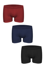Boxershort Natural Modal Rot/Blau/Schwarz 3er Pack aus hochwertigem Modal