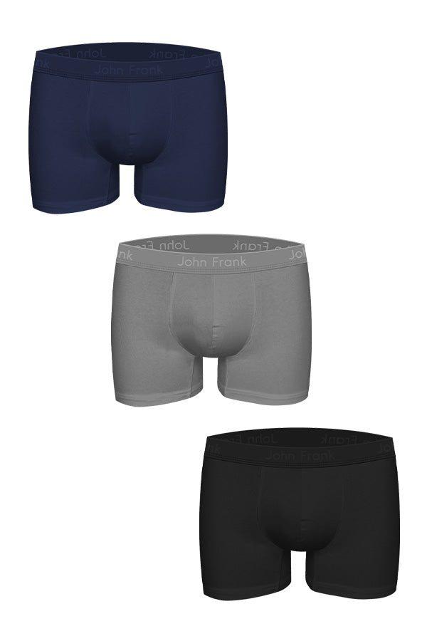 Boxershort Natural Modal Navy/Grau/Schwarz 3er Pack aus hochwertigem Modal