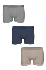 Boxershort Natural Modal Grau/Navy/Beige 3er Pack aus hochwertigem Modal