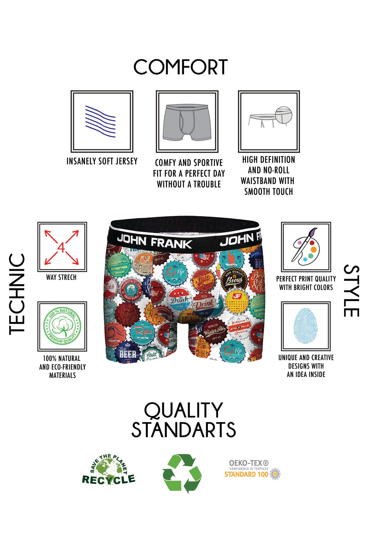 Boxershort Kronkorken aus hochwertiger Baumwolle