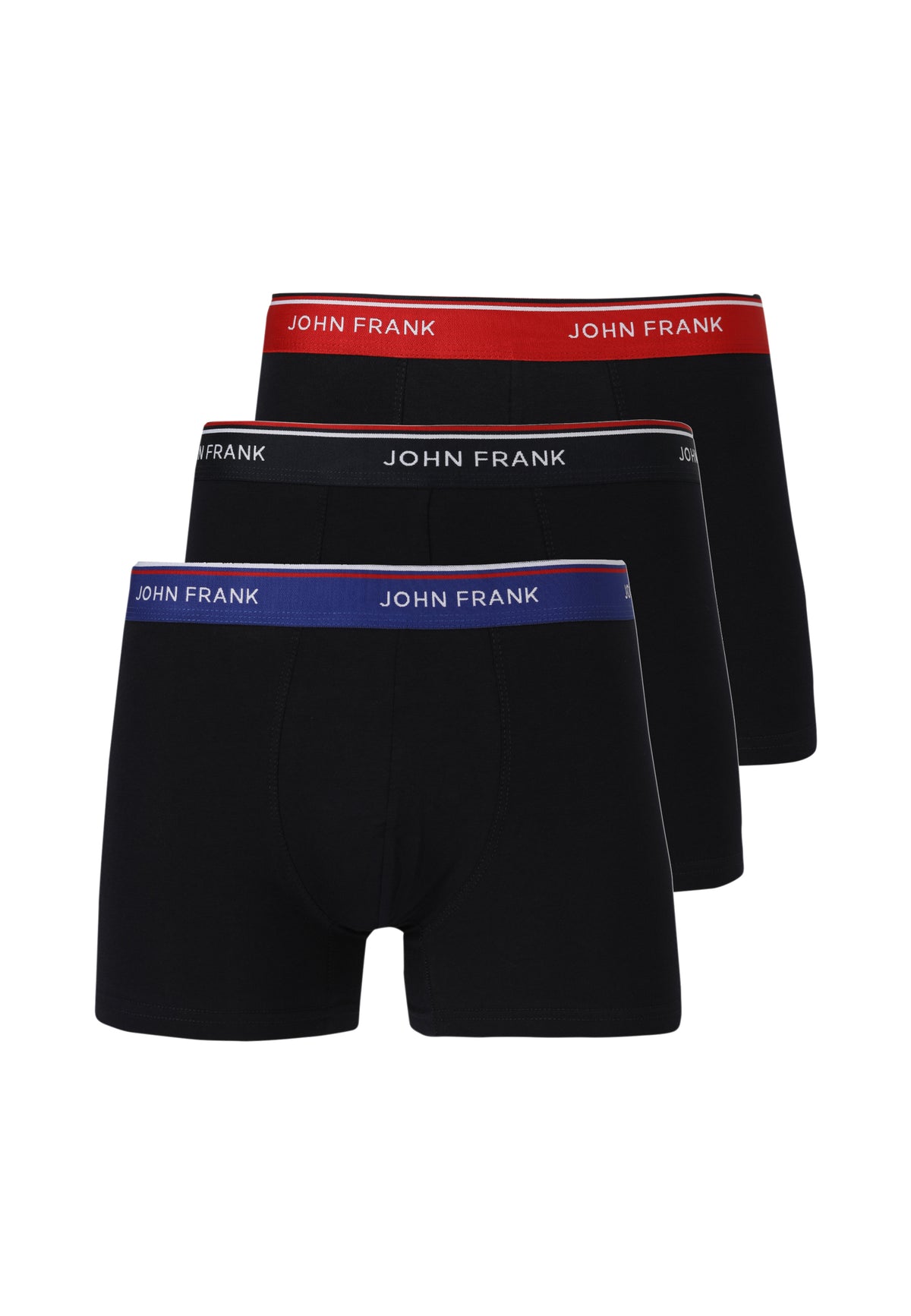 Boxershort Schwarz/Tricolor Bündchen 3er Pack aus hochwertiger Baumwolle