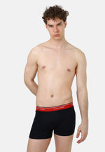 Boxershort Schwarz/Tricolor Bündchen 3er Pack aus hochwertiger Baumwolle