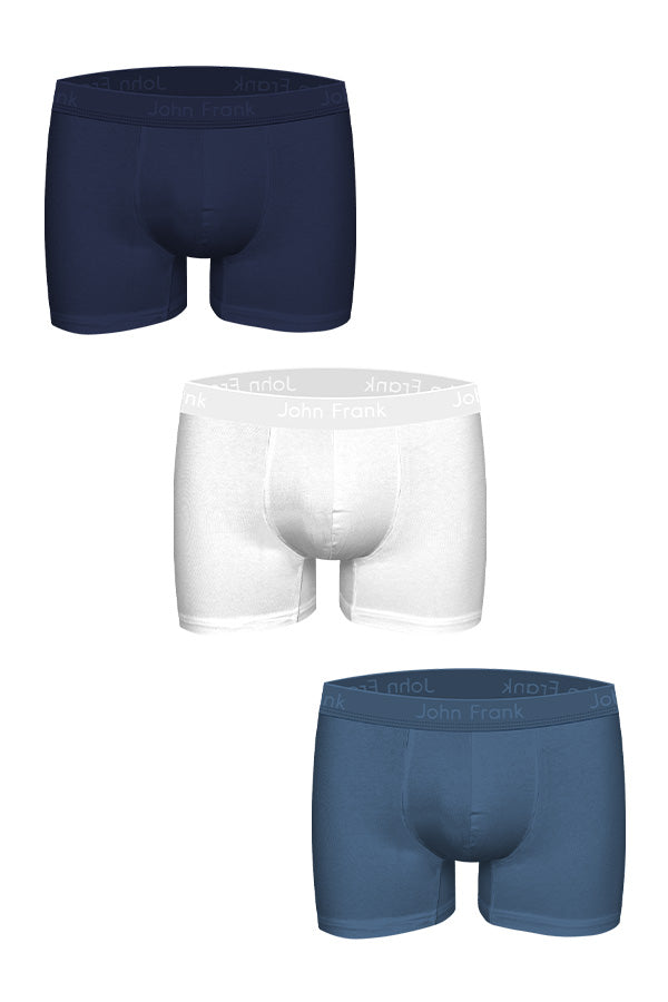 Boxershort Natural Modal Navy/Weiß/Blau 3er Pack aus hochwertigem Modal