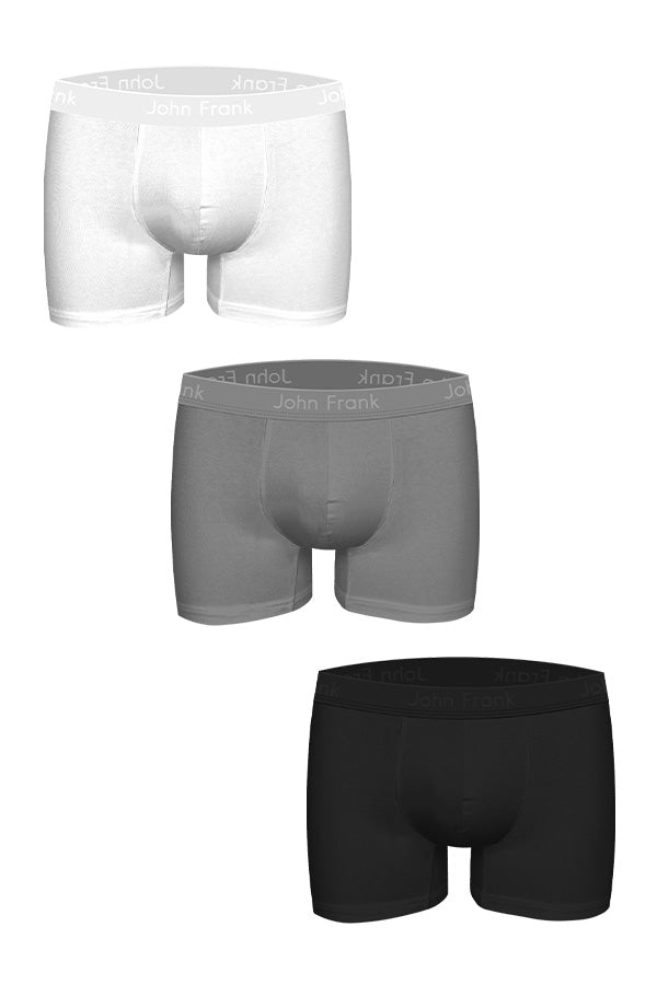Boxershort Natural Modal Weiß/Grau/Schwarz 3er Pack aus hochwertigem Modal