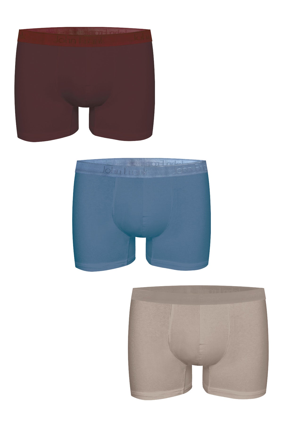 Boxershort Natural Modal Bordo/Blau/Beige 3er Pack aus hochwertigem Modal