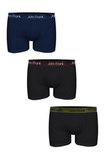 Boxershort Premium Schwarz/Blau 3er Pack aus hochwertiger Baumwolle
