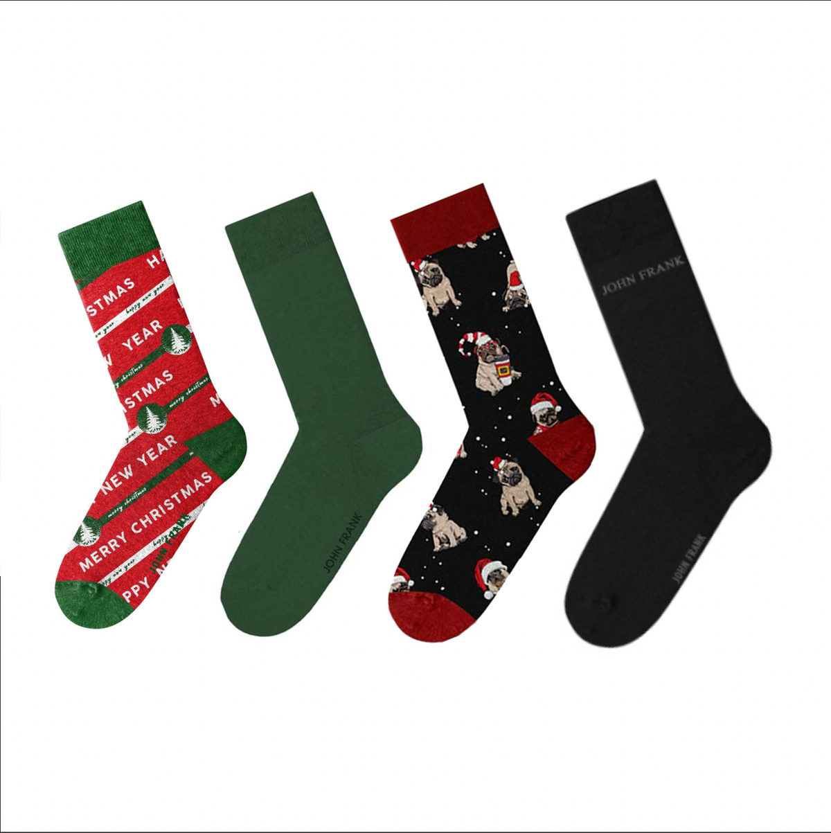 John Frank Fun Socken Christmas 4er Pack aus superior Cotton