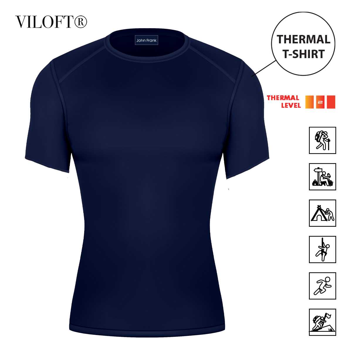 John Frank Thermal Top Kurzarm Navy