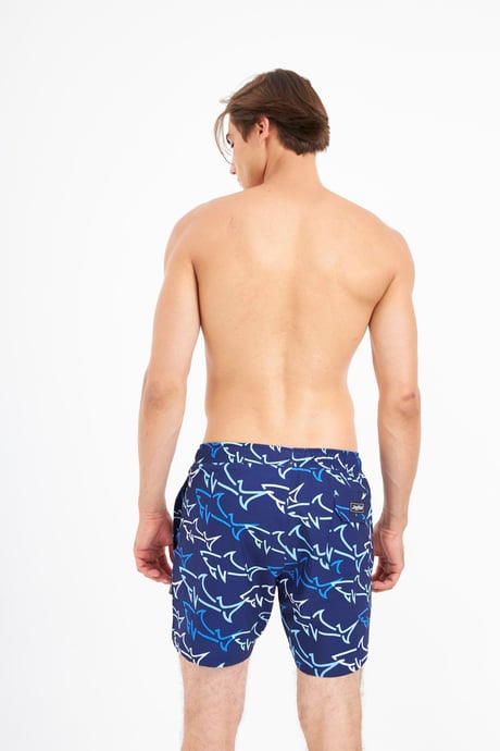 John Frank Badeshort Great shark Navy