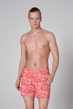 John Frank Badeshort Geo line coral